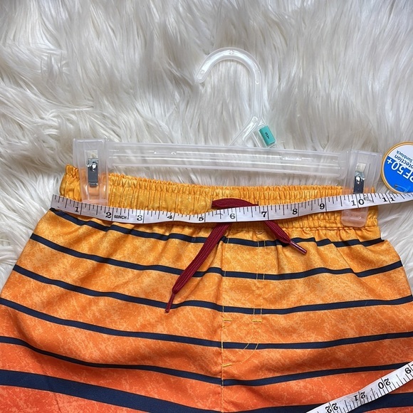 Kidgets orange yellow black striped boys swim trunks swimsuit board shorts SZ 3T - Picture 14 of 17